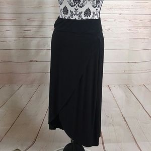 Athleta Black Cross Front Stretch Maxi Skirtl